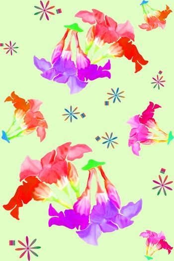 751288-趣味田园喇叭花女装T恤卫衣半身裙b