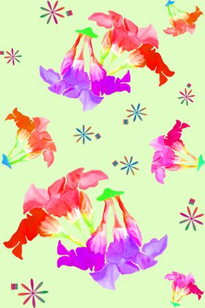 喇叭花流行时尚白色红色印花华亿平台图片