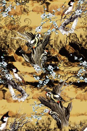 鸟印花华亿平台图片