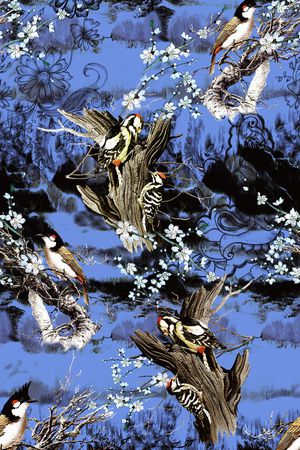 鸟印花华亿平台图片