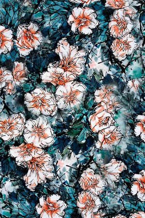 抽象花卉印花华亿平台图片