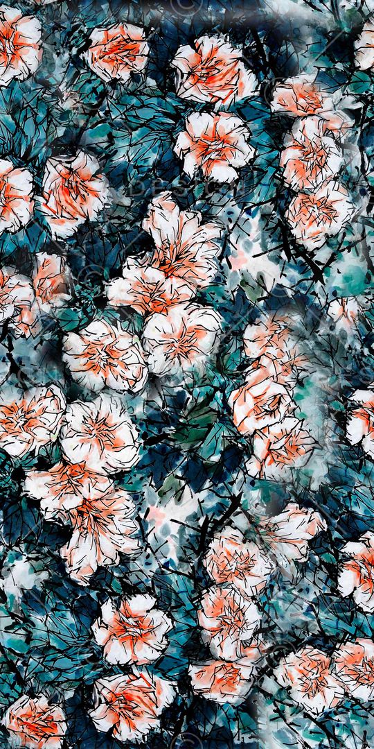 抽象花卉印花华亿平台图片