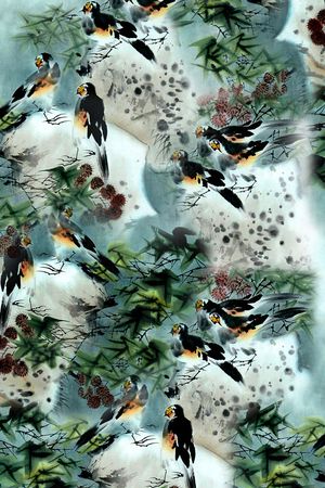 抽象树叶印花华亿平台图片