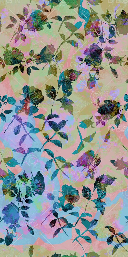 抽象花卉印花华亿平台图片