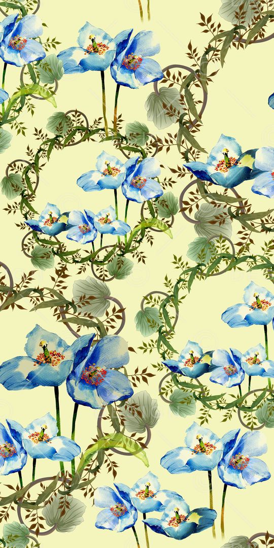 树枝印花华亿平台图片