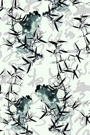 水墨印花华亿平台图片