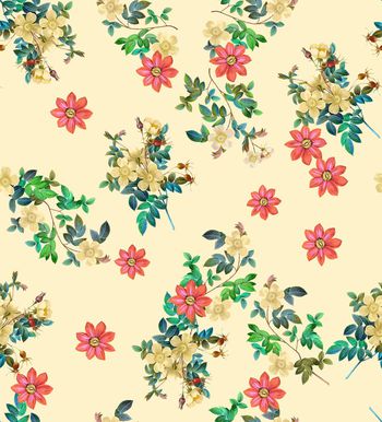 751694-复古手绘花卉C