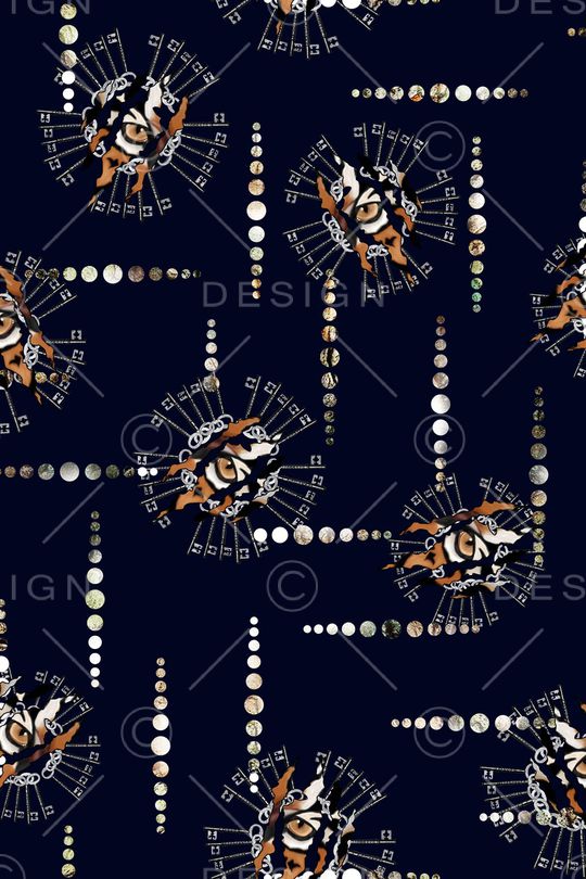 抽象休闲老虎头印花华亿平台图片