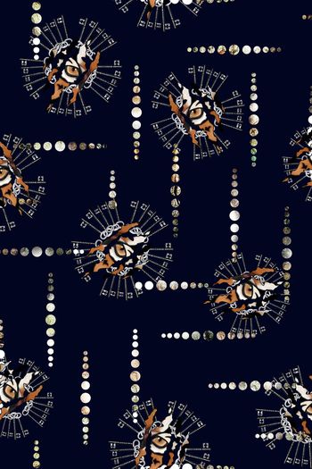 抽象休闲老虎头印花华亿平台图片