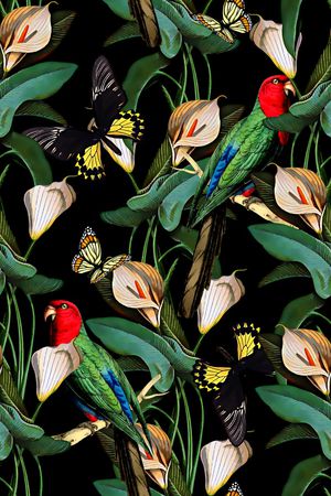 热带风情印花华亿平台图片