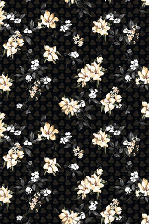 手绘花卉印花华亿平台图片