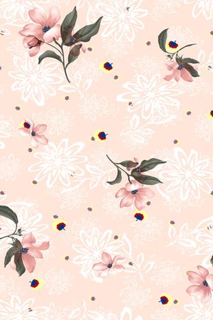 手绘花卉印花华亿平台图片