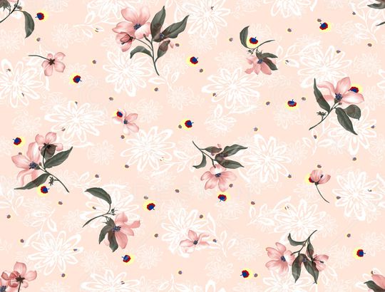 手绘花卉印花华亿平台图片