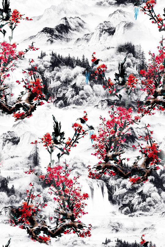 中国风印花华亿平台图片