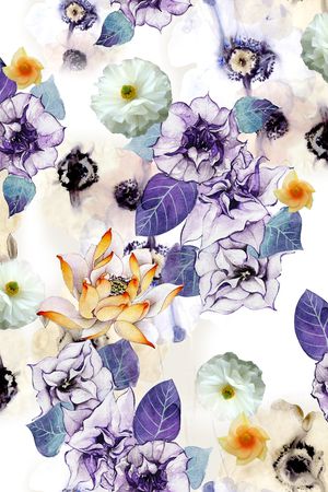 花卉印花华亿平台图片