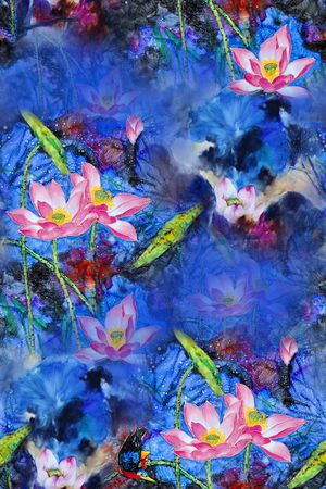 花卉印花华亿平台图片