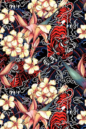 老虎纹印花华亿平台图片