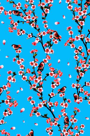 花鸟印花华亿平台图片