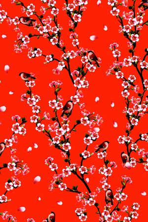 花鸟印花华亿平台图片