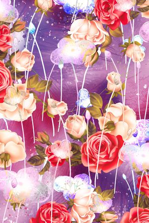 水彩花印花华亿平台图片