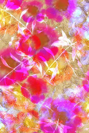 水彩花印花华亿平台图片