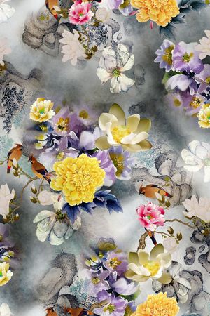 中国风印花华亿平台图片