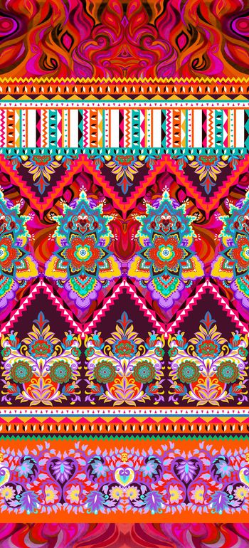 753076-民族风艳丽定位花