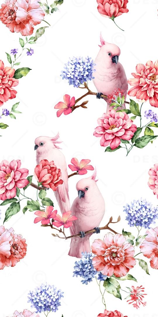 花丛中的鸟印花华亿平台图片