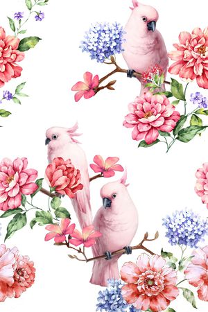 花丛中的鸟印花华亿平台图片