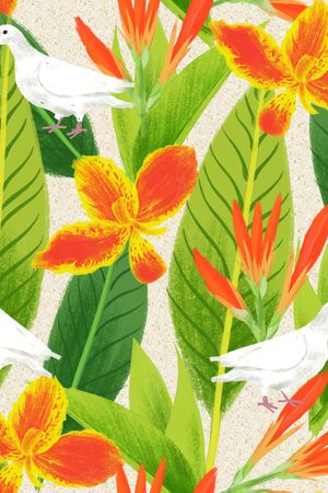 美人蕉印花华亿平台图片