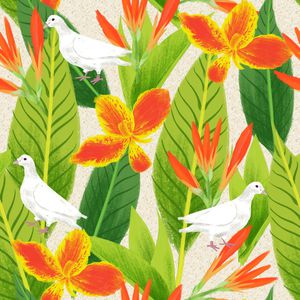 美人蕉印花华亿平台图片