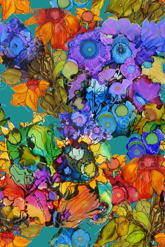 花卉印花华亿平台图片