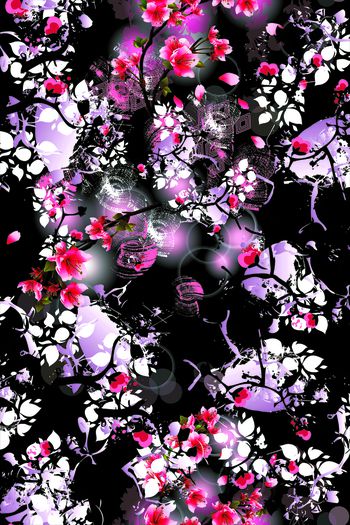 753745-桃花-黑底