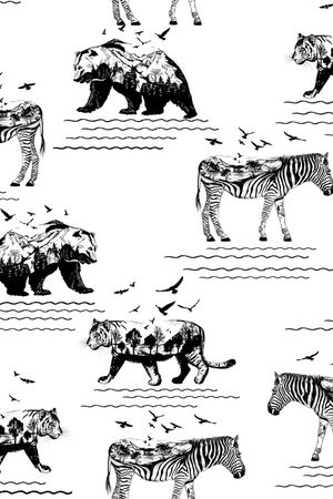 黑白印花华亿平台图片