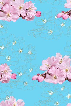 手绘花卉印花华亿平台图片