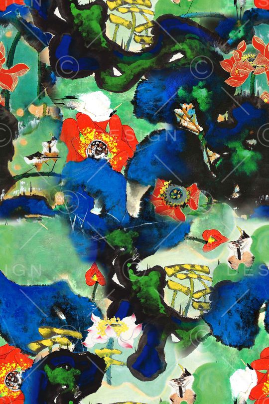 花卉印花华亿平台图片