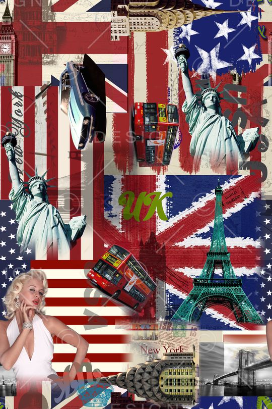 美国国旗背景墙印花华亿平台图片