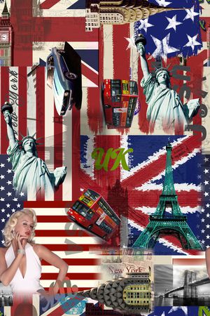 美国国旗背景墙印花华亿平台图片