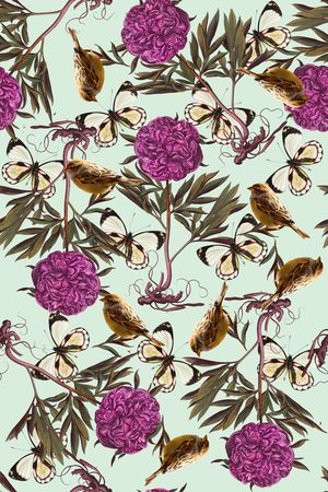 蝴蝶印花华亿平台图片