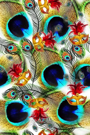 孔雀羽印花华亿平台图片