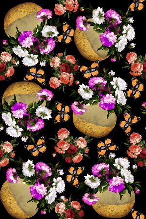 玫瑰花卉印花华亿平台图片