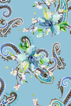 佩斯利印花华亿平台图片