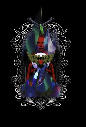 黑白人像印花华亿平台图片