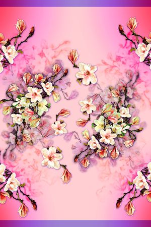 玉兰花印花华亿平台图片