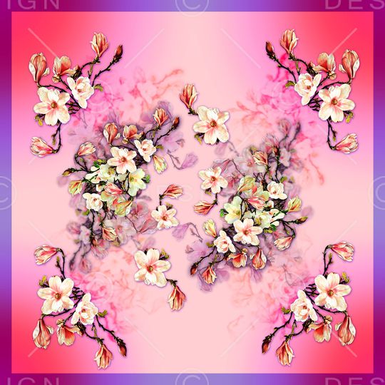 玉兰花印花华亿平台图片