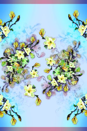 玉兰花印花华亿平台图片