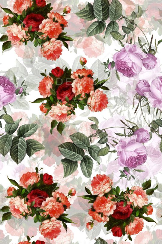 玫瑰花卉印花华亿平台图片