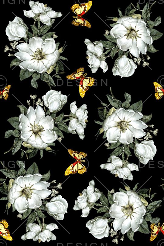 手绘花卉印花华亿平台图片