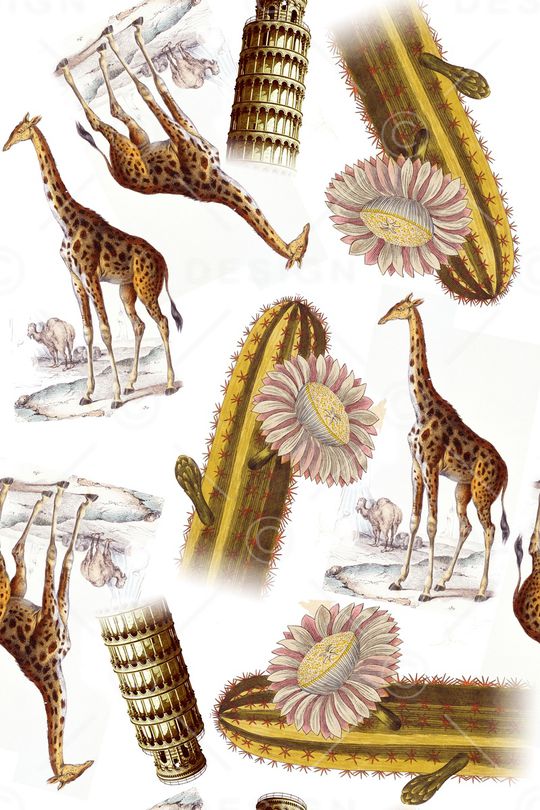 长颈鹿纹印花华亿平台图片