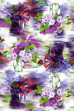 紫色花卉印花华亿平台图片